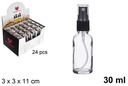 Aceitera cristal redonda con tapón pulverizador 30 ml