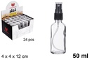 Aceitera cristal redonda con tapón pulverizador 50 ml