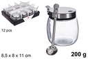 Azucarero de cristal y acero 200 gramos