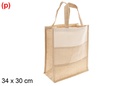Bolso frente yute y algodón natural 34x30cm