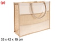 Bolso yute y algodón natural 33x42x15cm