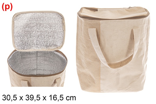 [123193] Bolso térmico con tapa yute y algodón 35x38cm (copia)