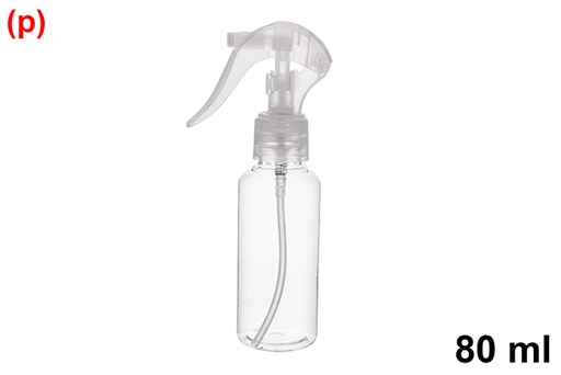 [123219] Flacon en plastique transparent avec pulvérisateur 80 ml