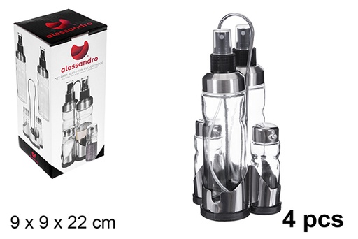 [123222] 4-piece oil and vinegar set with sprayer