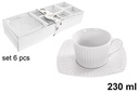 Set di 6 tazze da caffè con piattini, 230 ml