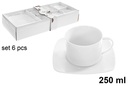 Set 6 tazas con plato café 250ml