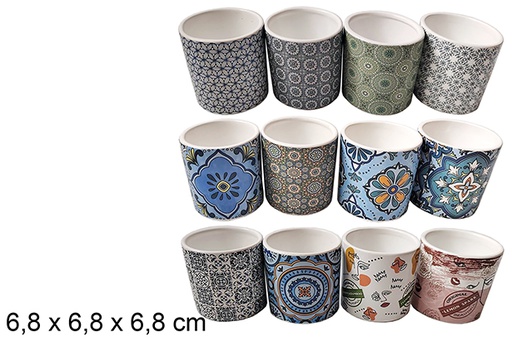 [123235] Vaso de cerâmica decorado 12 cm