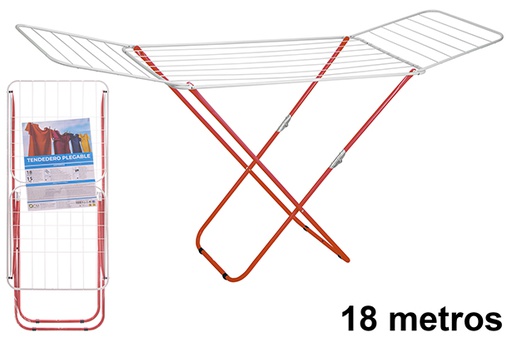 [123247] Folding metal clothesline 18 meters
