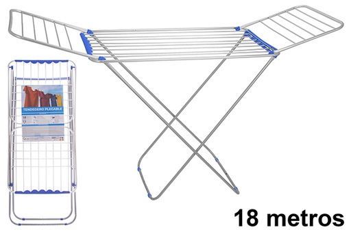 [123249] Varal dobrável de alumínio de 18 metros