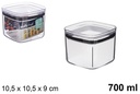Envase plastico hermético cuadrado multiuso 700ml