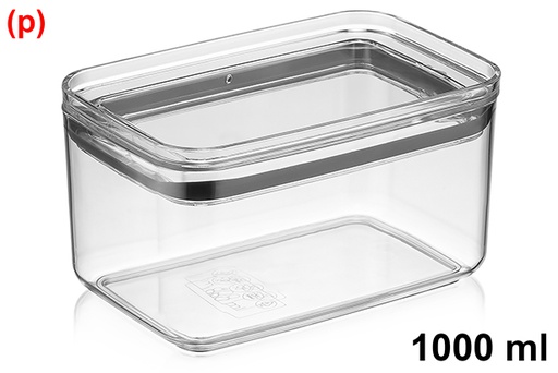 [123253] Contenitore ermetico quadrato multiuso in plastica da 1000 ml