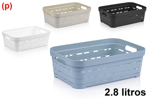 [123256] Panier rectangulaire en plastique pyramidal 2,8 l