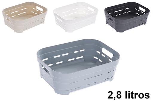 [123256] Pyramid rectangular plastic basket 2.8l