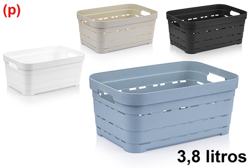 [123257] Panier rectangulaire en plastique pyramidal 3,8 L