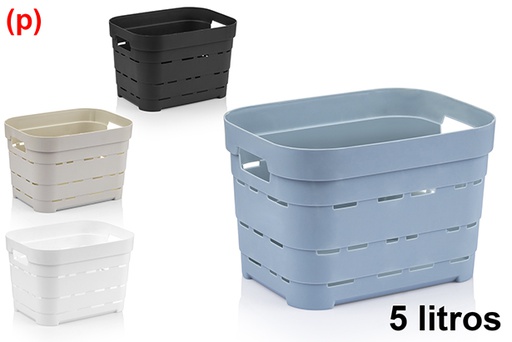 [123258] Panier rectangulaire en plastique pyramidal 5L