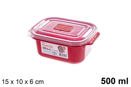 [123259] Boîte à lunch rectangulaire en plastique 500 ml
