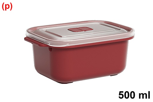[123259] Fiambrera plástico rectangular 500ml