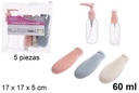Estuche 5 piezas cosmética de viaje  color 60 ml
