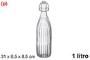 Botella cristal rayas tapón gaseosa 1 litros