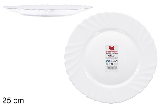 [123309] Clariano flat opal plate 25 cm