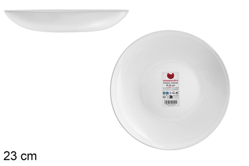 [123313] Assiette creuse en opale Albaida 23 cm
