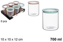 Bote borosilicato tapa cristal multiusos 700 ml