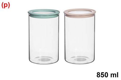 [123317] Pot à couvercle en verre borosilicaté polyvalent de 850 ml