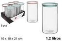 Bote borosilicato tapa cristal multiusos 1.2 litros