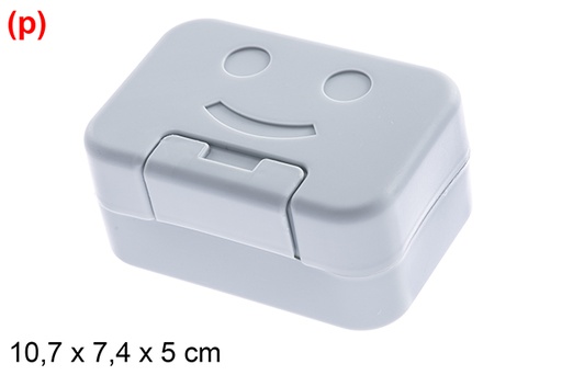 [123334] Jabonera plastico decorada cara sonriendo  10.7x7.4x5cm