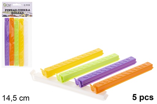 [123348] Pack 5 clipes para fechamento de bolsas 14,5 cm