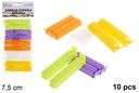 Pack 10 pinzas cierra bolsa 7.5 cm