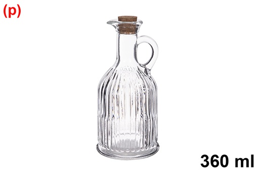 [123358]  Huilier en verre Jaen avec bouchon en liège, 360 ml