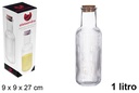Botella cristal tapón corcho1litro