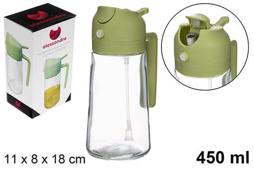 [123362] Glass oiler with drip-proof cap, 450 ml