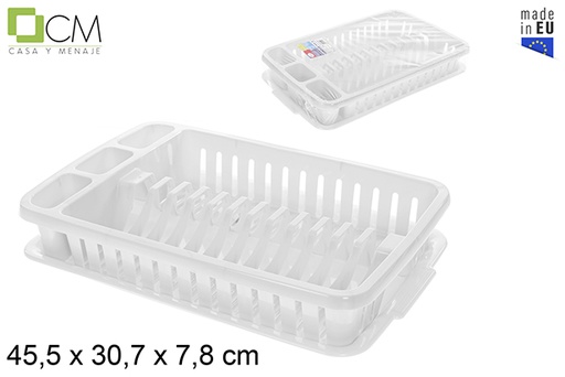 [123372] Escurreplatos plástico blanco 45,5x30,7x7,8 cm