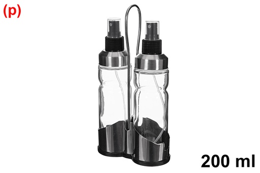 [123391] Conjunto de azeite e vinagre com borrifador de 200 ml