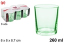 Pack 6 vasos cristal verde Marbella 260 ml