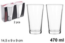 Pack 2 vasos cristal cónico 470 ml