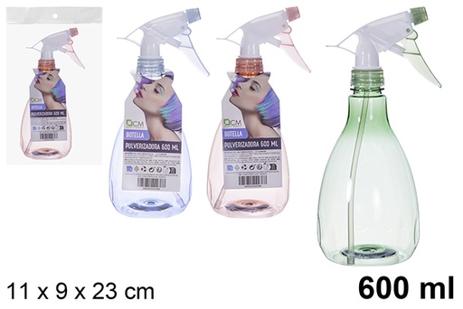 [123410] Flacon pulvérisateur en plastique, couleurs assorties 600 ml