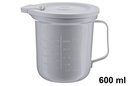 Jarra de plástico medidora con tapa gris 600 ml