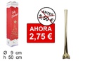 Florero cristal Navidad cuadrado oro 50 cm
