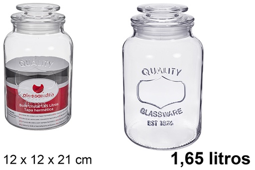 [123428] Bocal en verre avec couvercle hermétique 1,65 litre