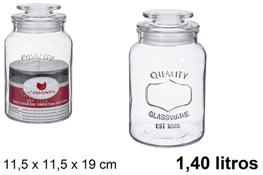 [123429] Bocal en verre avec couvercle hermétique 1,40 litre