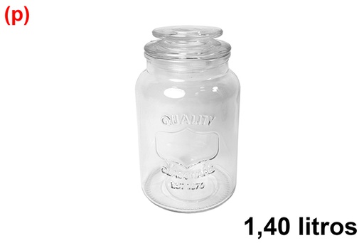 [123429] Bocal en verre avec couvercle hermétique 1,40 litre
