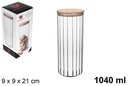 Bote borosilicato tapa bambú multiusos 1040 ml