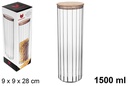 Bote borosilicato tapa bambú multiusos 1500 ml