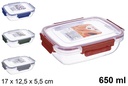 Caja de almacenamiento tapa roja 650ml