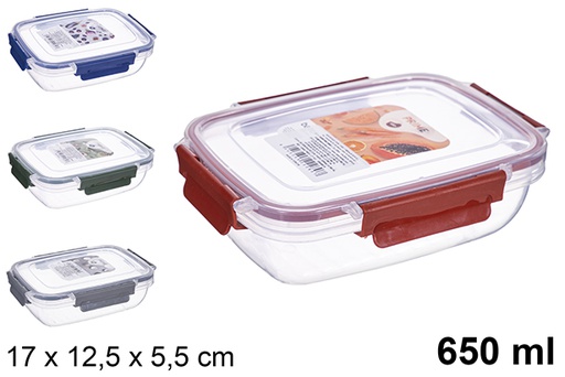 [123462] Caja de almacenamiento tapa roja 650ml
