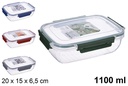 Caja de almacenamiento tapa roja 1100ml