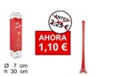 Florero cristal Navidad cuadrado rojo 30 cm